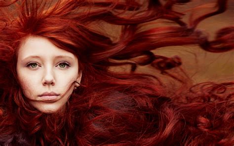 1680x1050 Women Model Redhead Face Portrait Long Hair Green Eyes Hair