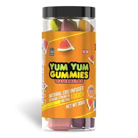 Yum Yum Gummies 1000x Cbd Infused Watermelon Slices [edible Candy