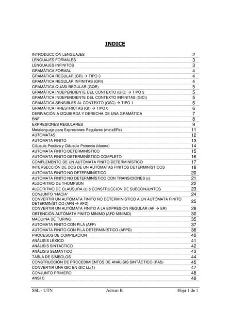 Resumen Ssl Indice Introducci N Lenguajes Lenguajes Formales