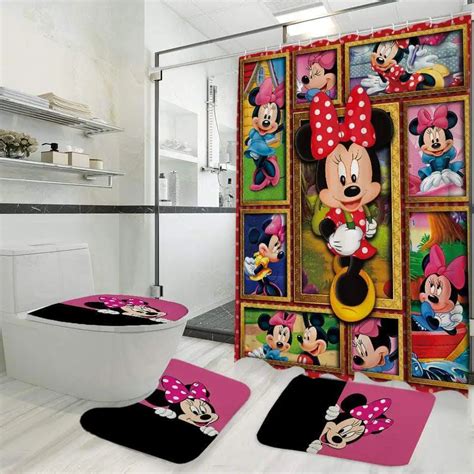 Cute Minnie Mouse Bathroom Set Shower Curtain Set Bathroom Sets