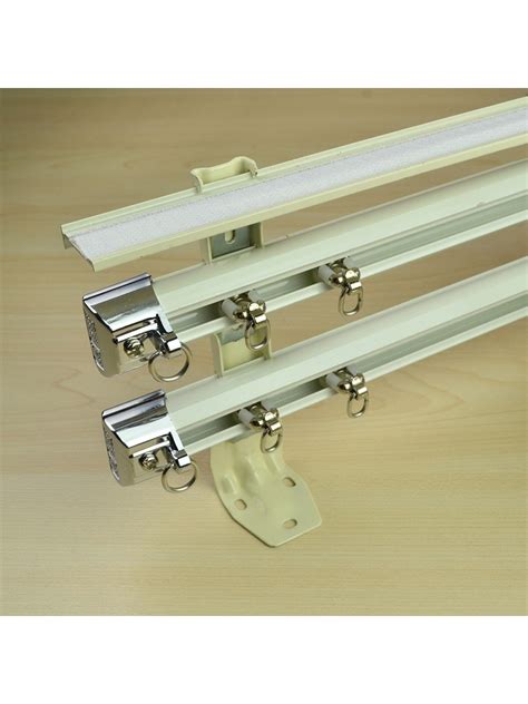 CHR7424 Ceiling Wall Mount Triple Curtain Track Set With Valance Track