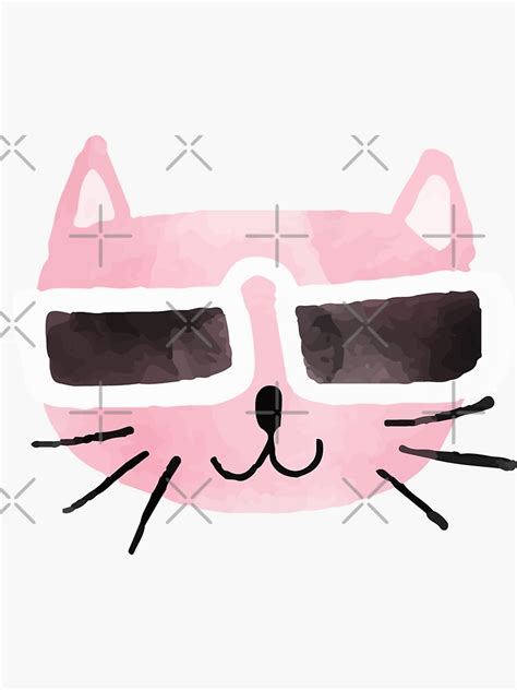 Funny Cat Face With Funky Glasses Sticker For Sale By Pmccreations