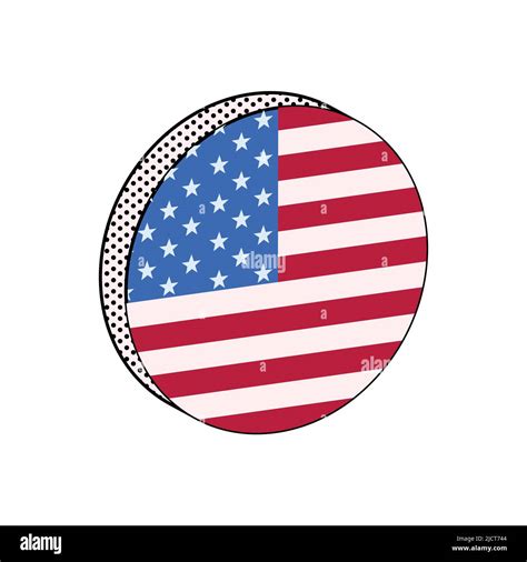 Flag of America isometric vector illustration on white background. American symbols clip art ...