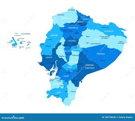 Ecuador Map Cities Regions Vector Stock Illustration Illustration