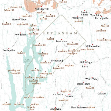 MA Worcester Petersham Vector Road Map Digital Art by Frank Ramspott - Pixels