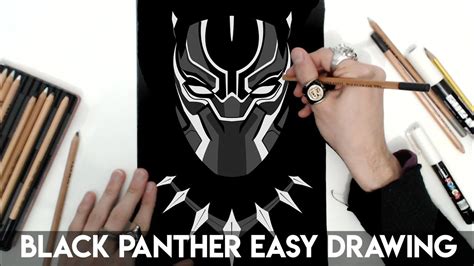 How To Draw Black Panther Easy Step By Step Drawing Tutorial Youtube