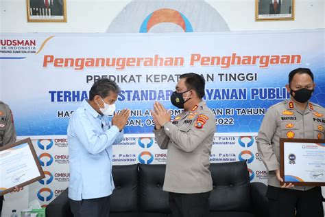 Ombudsman Apresiasi Polres Peraih Kepatuhan Tinggi Pelayanan Publik