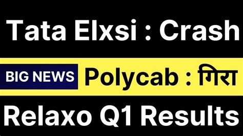 Tata Elxsi Crash Polycab Share Latest News Polycab Relaxo