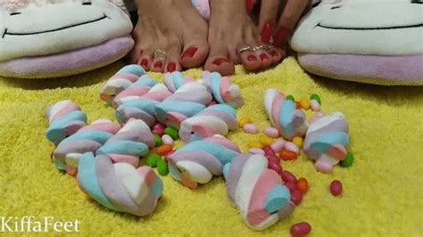 Goddess Kiffa Crushs Candies And Marshmallows Crush Fetish Candy Crush Red Polish Red