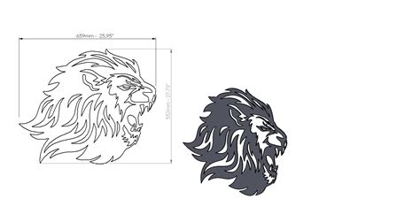 Lion Dxf y Svg archivo para máquinas cnc Laser plasma cricut Etsy