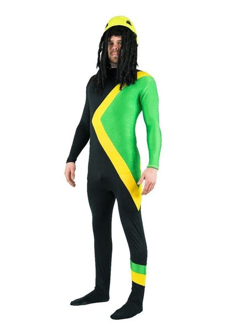 Mens Jamaican Rasta Hero Costume Bobsleigh Bobsled Team Jumpsuit Running Suit | eBay