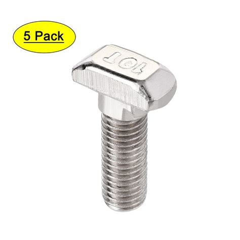 Uxcell M8x25mm T Slot Drop In Stud Sliding Bolt Carbon Steel 5 Pack