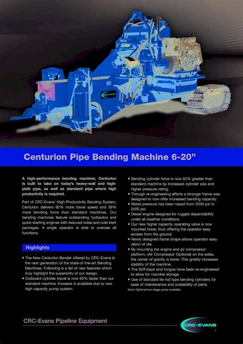 PDF Centurion Pipe Bending Machine 6 20 Crc Evans PDF