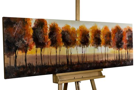 Acrylic Painting Trees Autumn Sunset KunstLoft