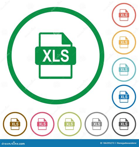 Formato De Archivo Xls Con Iconos Planos Ilustraci N Del Vector