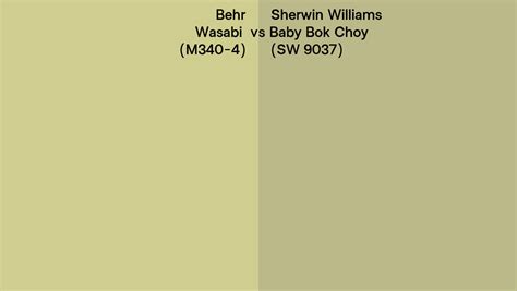 Behr Wasabi M Vs Sherwin Williams Baby Bok Choy Sw Side