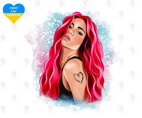 Karol G Con Cabello Rojo Con Bichota Png Sublimation Designs Etsy Espa A