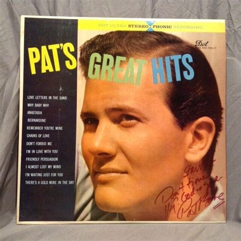 Pat Boone Autographed Vintage Record Album Pat S Great Hits Ebay