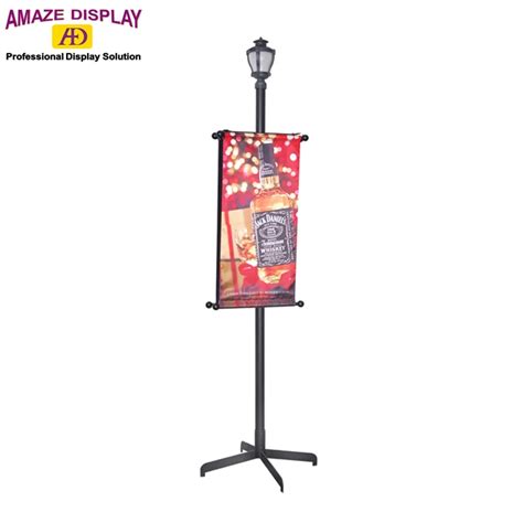 Customized Metal Floor Standing Banner Display Stand Fashionable Design