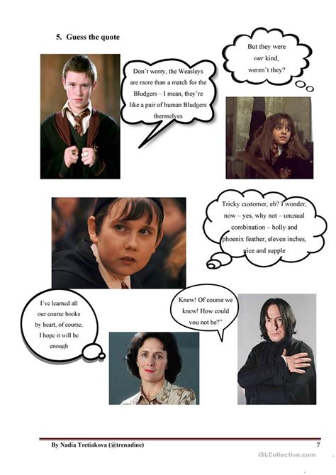 Harry Potter And The Sorcerers Stone Workbook English Esl Worksheets For Distance Learning