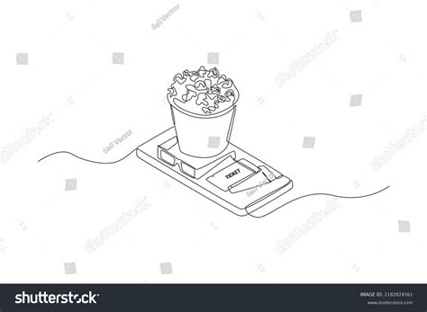 single   drawing popcorn  stock vector royalty