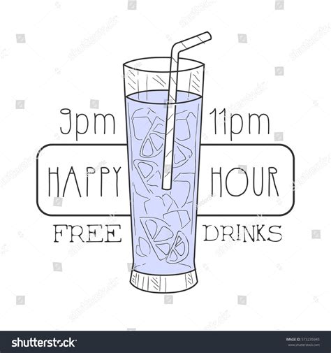 Bar Happy Hour Promotion Sign Design Stock Vector Royalty Free