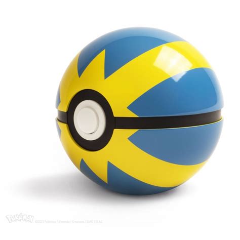 Bola Réplica Electrónica Cast Pokémon Quick Ball Azul y Amarilla