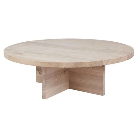 Solid Light Oak Circular Coffee Table For Sale At 1stdibs Light Wood Coffee Table Round Oak