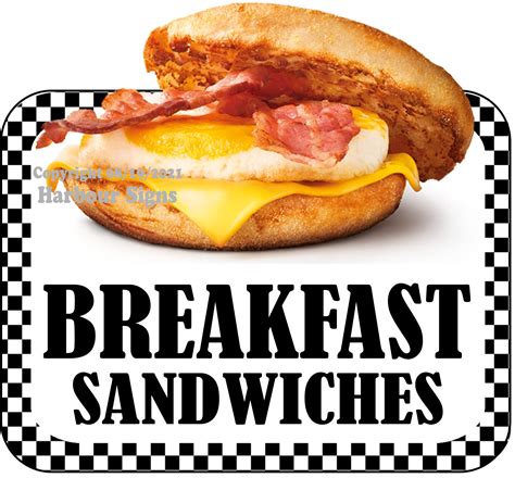 Breakfast Sandwich Decal Concession Food Truck Vinyl