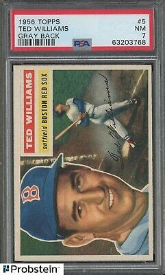 Topps Ted Williams Boston Red Sox Hof Gray Back Psa Looks