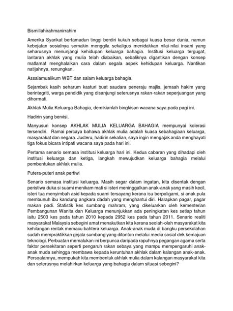 Teks Pidato Sm Akhlak Mulia Keluarga Bahagia Pdf