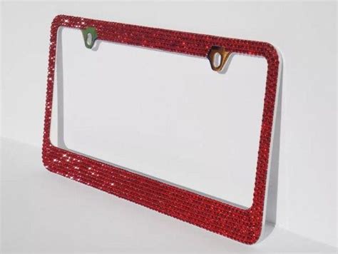 Rhinestone Car Decal Red Rhinestone License Plate Covers License