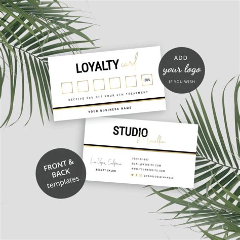 Diy Loyalty Card Editable Loyalty Cards Template Printable Etsy