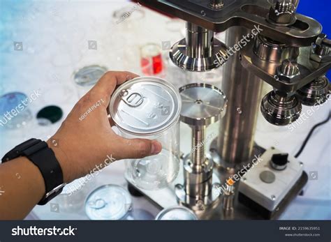 Semi Automatic Aluminum Cans Capping Machine Stock Photo 2159635951