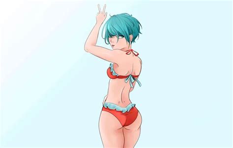 Wallpaper Girl Sexy Ass Green Eyes Boobs Anime Beautiful Short Hair For Mobile And