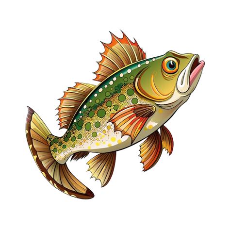 Pescado realista dibujado a mano Ilustración vectorial de animales de