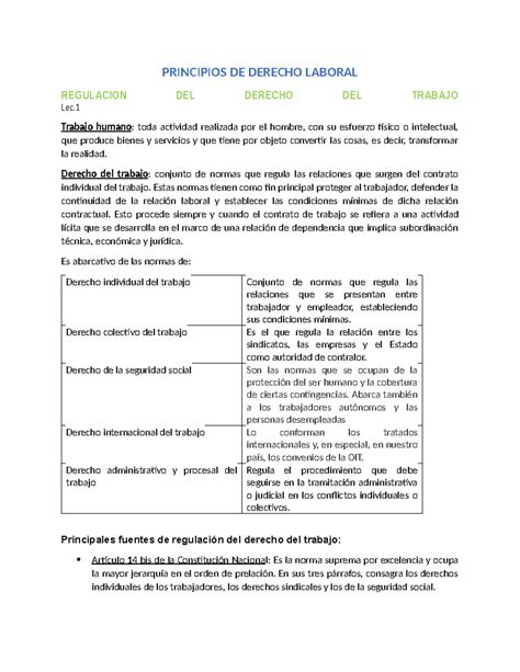 Principio De Derecho Laboral M Principios De Derecho Laboral