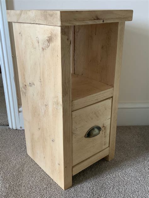 Handmade Rustic Reclaimed Narrow Bedside Cabinets Per Pair Etsy