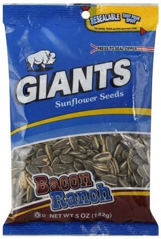 Giants Bacon Ranch Sunflower Seeds Oz Nutrition Information Innit