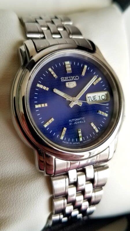 Seiko Snk357 Automatic 21 Blue Dial Stainless Steel Mensunisex Watch