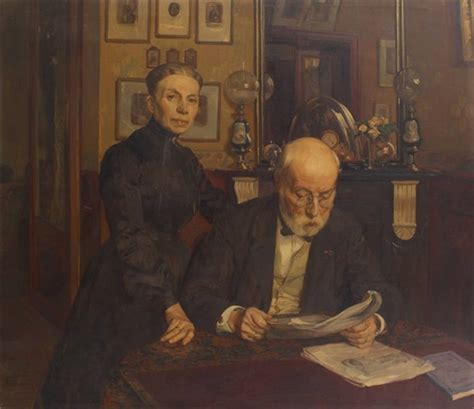 Les Parents Dhermann Richir Lisant Le Journal By Herman Jean Joseph