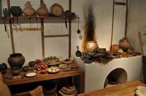 Reconstruction Of A Roman Kitchen At The Museum Of London Ancient