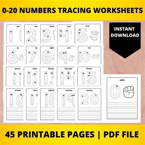 0 20 Number Tracing Printable Worksheet Learn To Write Number Practice