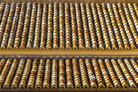 Brown Roof Tiles Of An Old Spanish Style Building Stock Image Image