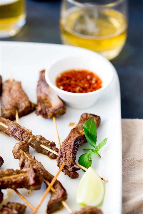 Thai Beef Skewers With Hot And Sour Dressing Sprinkles And Sprouts