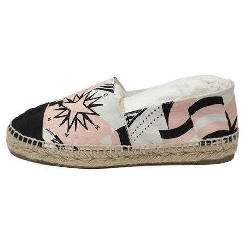 Chanel Espadrilles Black Cream Cloth Ref Joli Closet