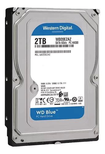 Hd Western Digital Wd Blue 2tb Sata 3 256mb 6gb S Cache Wd20ezaz Azul