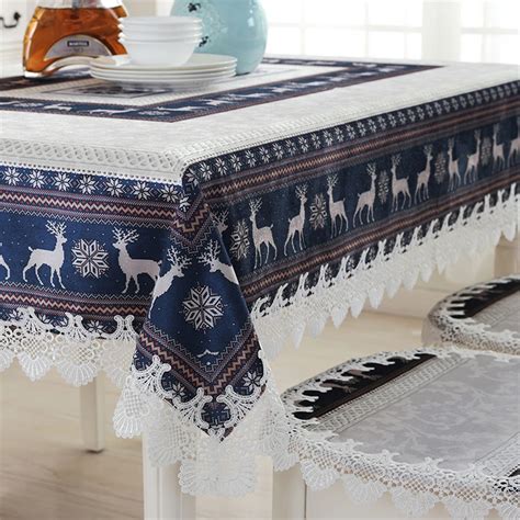 Embroidered European Style Tablecloth Scandinavian Tablecloths Coffee Table Cloth Christmas ...