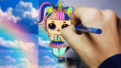 How To Draw A LOL Surprise LOL Unicorn Doll Hops YouTube