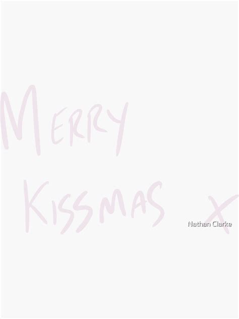 Merry Kissmas Christmas Text Logo Sticker For Sale By Anathanclarke